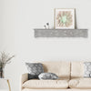 Hand-Carved Medallion Floating Wall Shelf - Grey (30”)